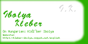 ibolya kleber business card